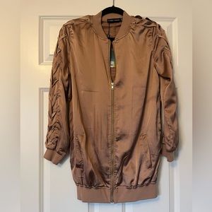 Carli Bybel Rose gold satin jacket